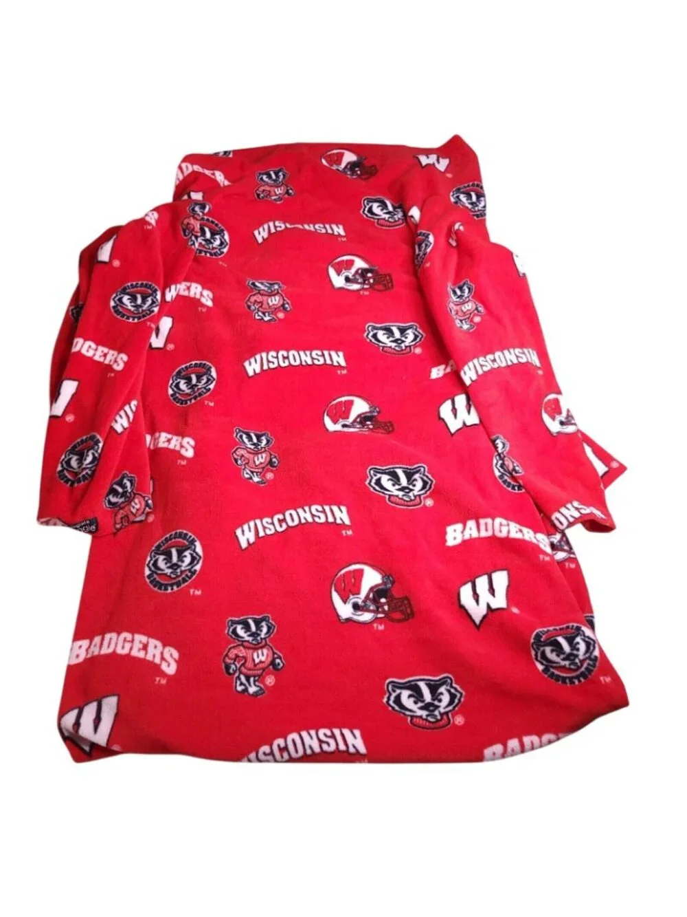 University Wisconsin Badgers Red Collegiate Snuggie Blanket Sleeves Tailgating